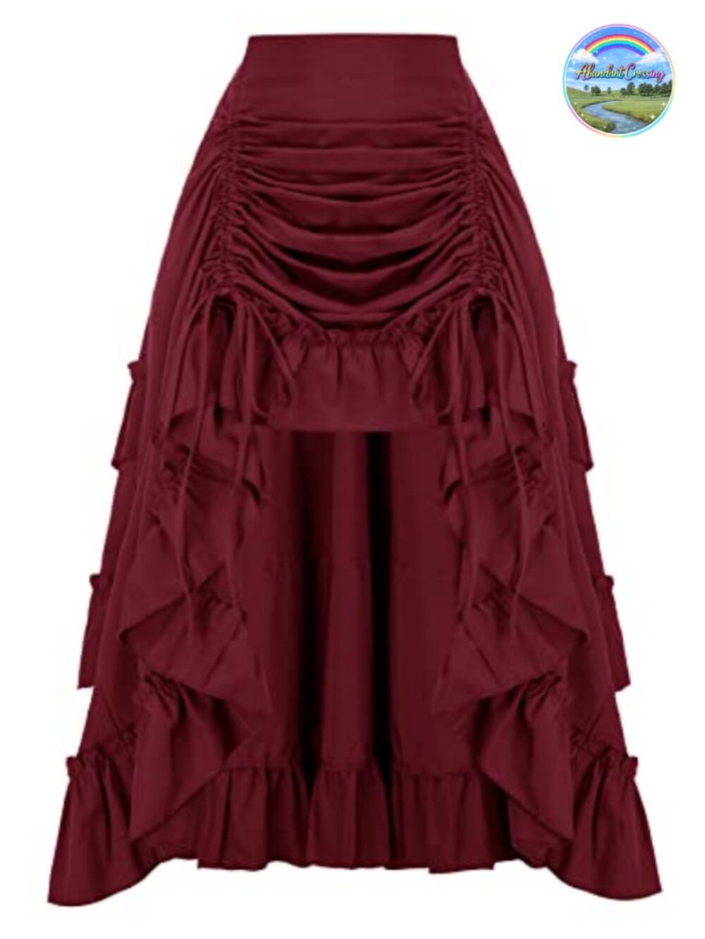 Women Renaissance Pirate High-Low Maxi Skirt Ruffle Two-Way Wear